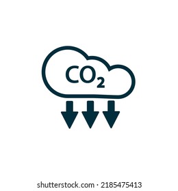 Icono de Co2. Icono o logotipo de las emisiones de dióxido de carbono. emisiones de CO2. EPS vectorial 10.
