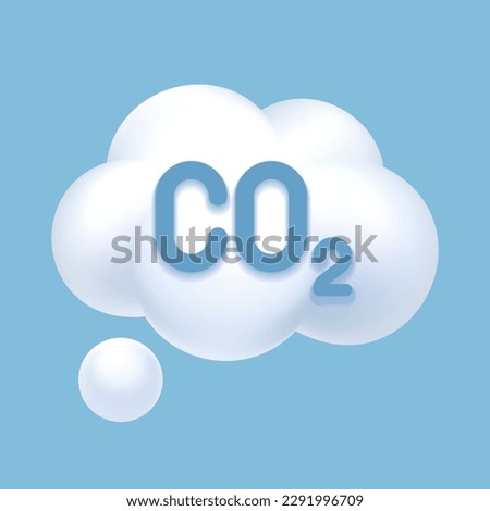 CO2 Icon. Carbon dioxide emissions, emission reductions. Ecology and environment symbol. 3d Vector Illustration.