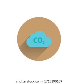 CO2 icon , carbon dioxide formula colorful flat icon with shadow. pollution icon