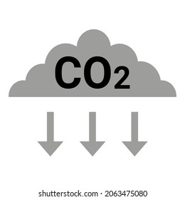 CO2-Symbol, Symbol für Kohlendioxid-Formel Vektorgrafik