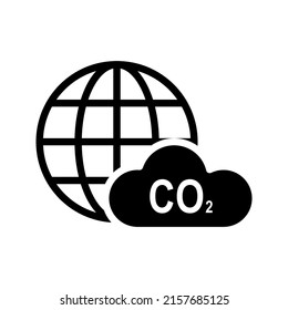 Co2 icon. Carbon emissions Sign. Vector illustration.
