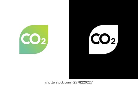 co2 icon design isolated on white and black background. Vector illustration