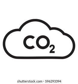 CO2 icon ,co2 emissions icon cloud 