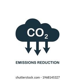 Icono de CO2. Reducción de emisiones de gas de carbono. Nube negra de CO2 Gas. Icono de disminución de la contaminación. Emisiones De Dióxido De Carbono. Ilustración vectorial.