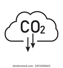 CO2 Icon. Emissions Reduction of Carbon eps10