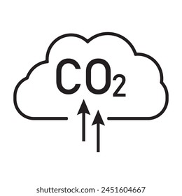 CO2 Icon. Emissions Reduction of Carbon eps10
