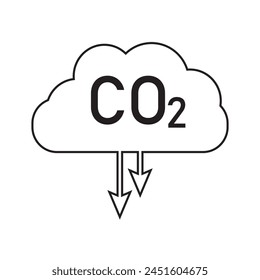 Icono de CO2. Reducción de emisiones de carbono eps10