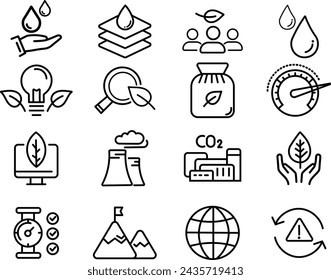 Icono de CO2, neutral, salva la Tierra, acción climática, energía verde.