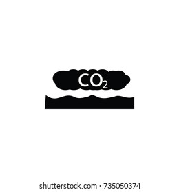 CO2 icon on white background