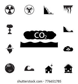 CO2 icon. Set of natural disasters icon. Signs and symbols collection, simple icons for websites, web design, mobile app, info graphics on white background
