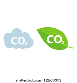 Co2 icon sign set