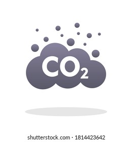 CO2 icon in trendy flat style. Carbon Dioxide emissions symbol for your web site design, logo, app, UI Vector EPS 10. 