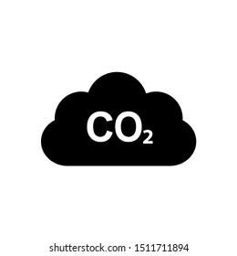 CO2 icon vector black. carbon dioxide emissions