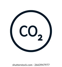 CO2 icon, Vector logo sign, Illustration, shape, design, UX UI icon, editable eps