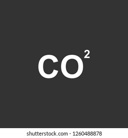 CO2 icon vector. CO2 sign on black background. CO2 icon for web and app