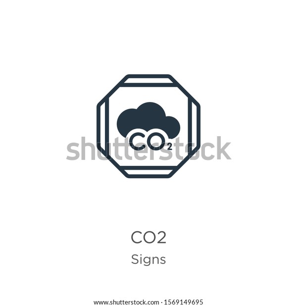 Co2 icon vector.\
Trendy flat co2 icon from signs collection isolated on white\
background. Vector illustration can be used for web and mobile\
graphic design, logo,\
eps10