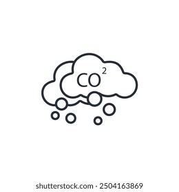 co2 icon. vector.Editable stroke.linear style sign for use web design,logo.Symbol illustration.