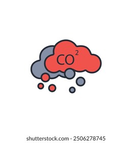 co2 icon. vector.Editable stroke.linear style sign for use web design,logo.Symbol illustration.