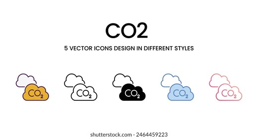 CO2 Icons different style vector stock illustration