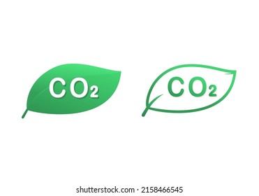 Co2 leaf sign. Vector illustration