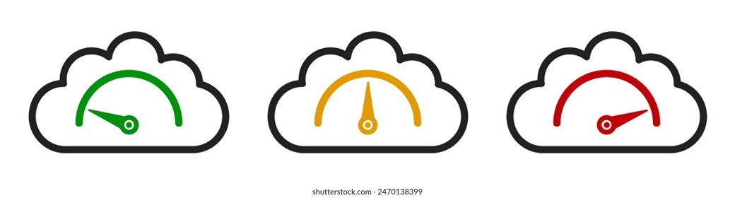 CO2 level concept, air quality index icon, carbon dioxide emissions control