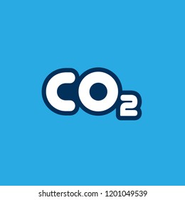 Co2 logo design.Co2 icon.cartoon style