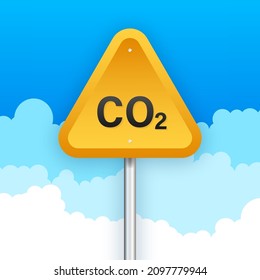 CO2 logo in flat style isolated on empty background. Flat icon on white backdrop. Vector logo illustration.