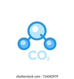 Co2 Molecule, Carbon Dioxide Icon Isolated On White