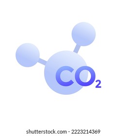 co2 molecule icon on white, vector