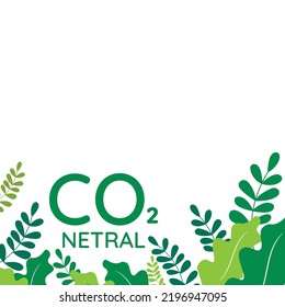 Co2 netral logo. carbon dioxide pollution. ecology and environment symbol.