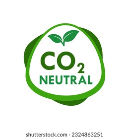 CO2 neutral design logo template illustration