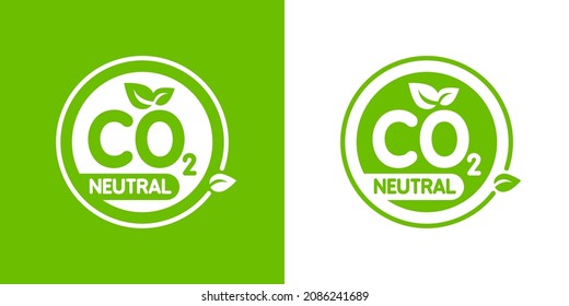 ilustración vectorial del emblema del logotipo verde del dióxido neutro de co2