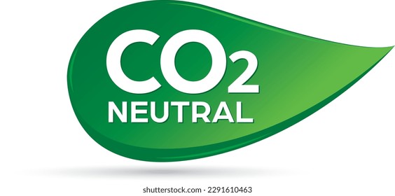 Símbolo ecológico neutral de CO2 con hoja