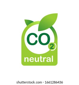 CO2 neutral eco stamp - carbon emissions free (no air pollution) industrial production eco-friendly isolated vector sign