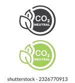 CO2 neutral green floral flat sticker.