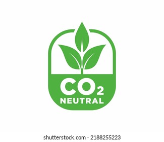 CO2 neutral green rough textured stamp - carbon emissions free (no air atmosphere pollution) industrial production eco-friendly isolated sign