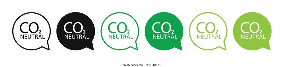 CO2-neutraler grüner Stempel einzeln auf weißem Hintergrund