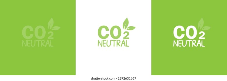 CO2 neutral green stamp (net zero carbon footprint) - no carbon emissions (no air pollution) industrial production environmentally friendly isolated sign