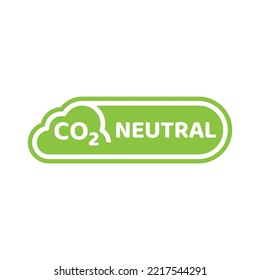 Co2 neutral green vector sticker. No Carbon Dioxide label.