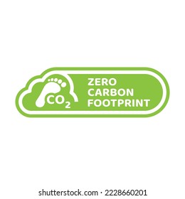 Co2 neutral green vector sticker. Zero Carbon Dioxide footprint label.