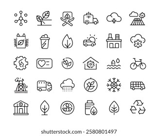 CO2 neutral line art 50 icon set design (3)