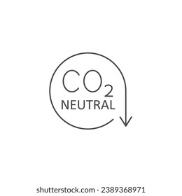 CO2 neutral line vector icon 
