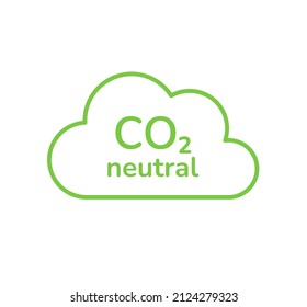 CO2 neutral linear icon. Carbon dioxide emission reduction concept. Zero carbon footprint vector icon. Global warming, environment ecology, air pollution improvement. Line style vector icon.