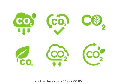 CO2 Neutral Logo Carbon Emission Icon