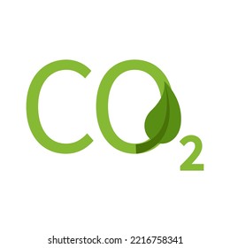 Logo neutral de CO2 - emisiones de carbono libres. Signo de vector aislado ecológico