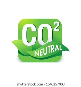 CO2 neutral stamp - carbon emissions free industrial production eco-friendly isolated sign