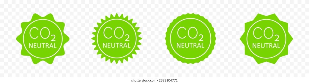 Pegatina neutra de CO2, conjunto de iconos vectoriales de sello