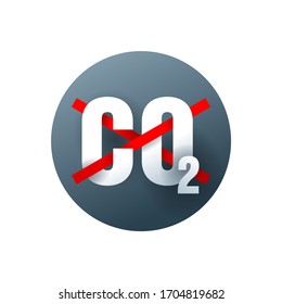 CO2 Neutral - Zero Carbon Footprint Sign - Harmful Air Carbon Contamination Emblem - Isolated Vector Icon In 3d Decoration