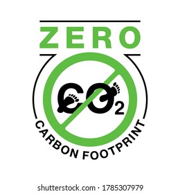 CO2 neutral zero carbon footprint stamp - carbon emissions free (no air atmosphere pollution) - sign for industrial production and eco-friendly isolated sign