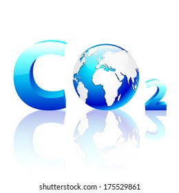 CO2 pollution in 3D with globe